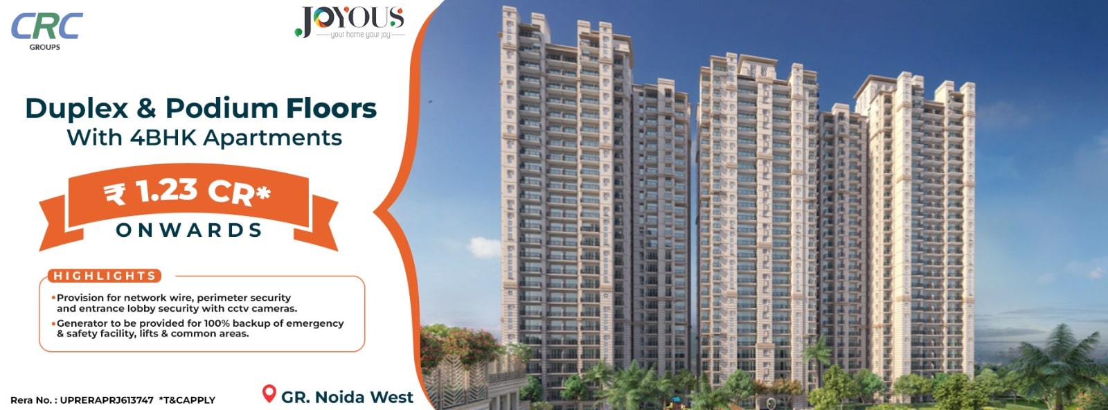 Crc Joyous Bhk Flat In Techzone Iv Noida Extension Greater Noida West